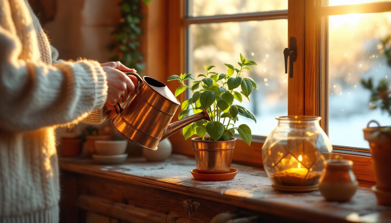 ontdek de winterlichttruc die ervoor zorgt dat basilicum binnenshuis gezond en levendig blijft, zelfs tijdens de koude maanden.