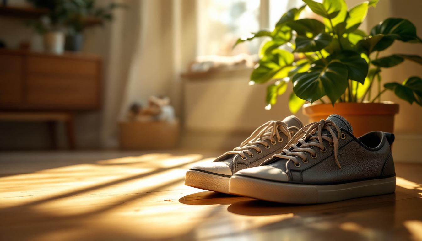 zet je schoenen in het zonlicht om bacteriën op een natuurlijke en effectieve manier te doden en ze fris en schoon te houden.