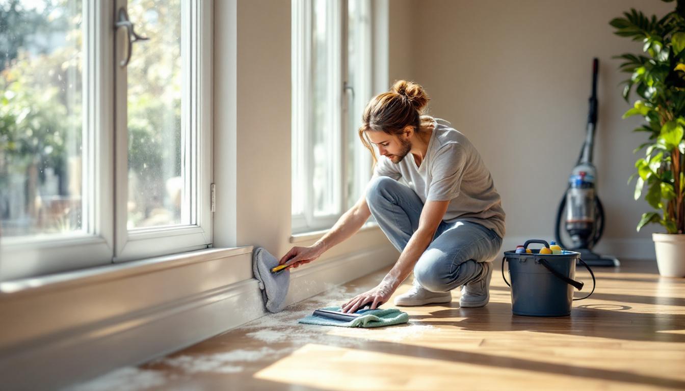 ontdek waarom het eerst schoonmaken van plinten de totale schoonmaaktijd verkort en hoe deze eenvoudige stap je efficiënter laat schoonmaken.