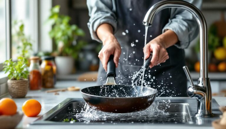ontdek waarom je vette pannen nooit met koud water moet afspoelen en leer de beste manier om je pannen schoon te maken zonder schade.