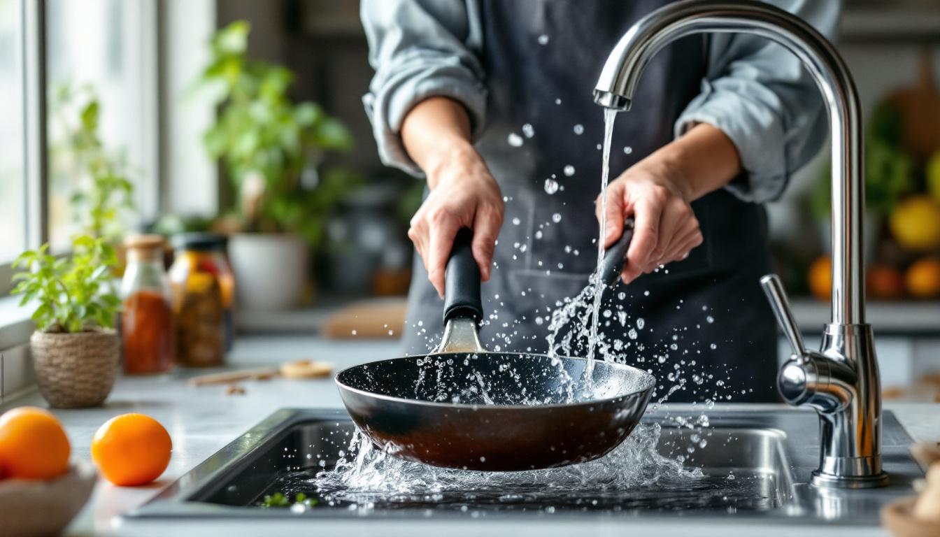 ontdek waarom je vette pannen nooit met koud water moet afspoelen en leer de beste manier om je pannen schoon te maken zonder schade.