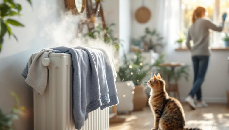 was drogen bij radiatoren verhoogt stof in huis, maar met onze tips voorkom je dit effectief. ontdek hoe je je huis schoon en stofvrij houdt tijdens het drogen van kleding.